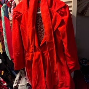 Women's Red Snap-button Coat